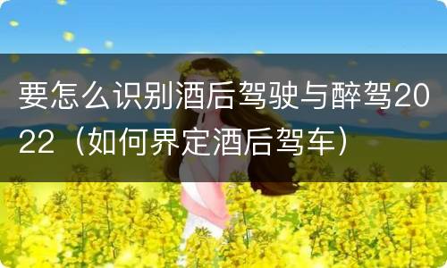 要怎么识别酒后驾驶与醉驾2022（如何界定酒后驾车）