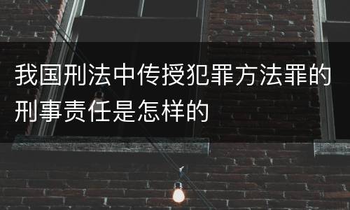 我国刑法中传授犯罪方法罪的刑事责任是怎样的