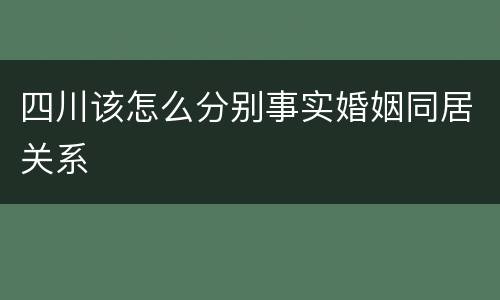 四川该怎么分别事实婚姻同居关系