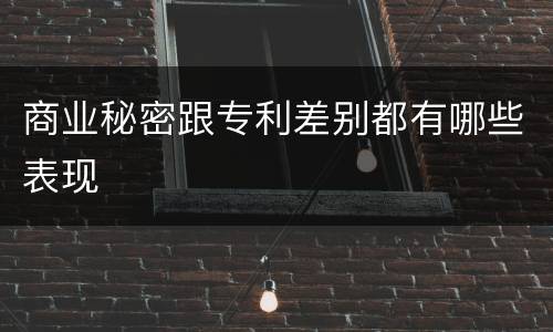 商业秘密跟专利差别都有哪些表现