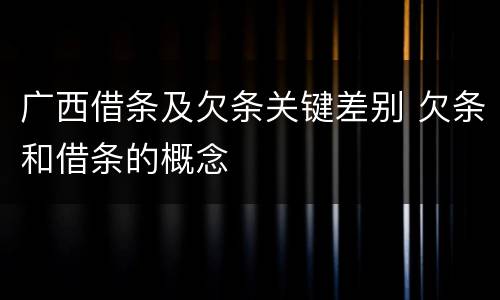 广西借条及欠条关键差别 欠条和借条的概念