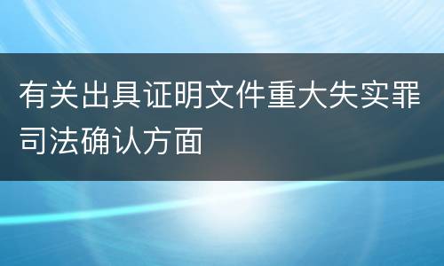 有关出具证明文件重大失实罪司法确认方面