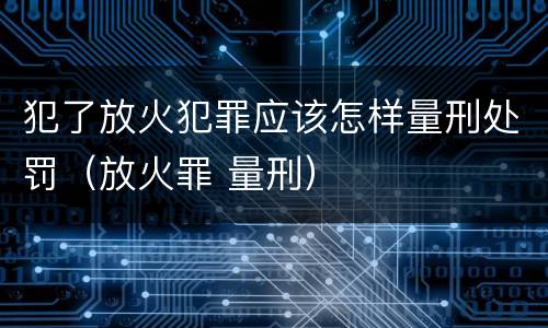 犯了放火犯罪应该怎样量刑处罚（放火罪 量刑）
