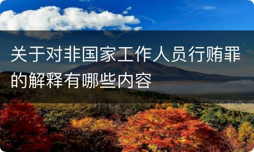 关于对非国家工作人员行贿罪的解释有哪些内容