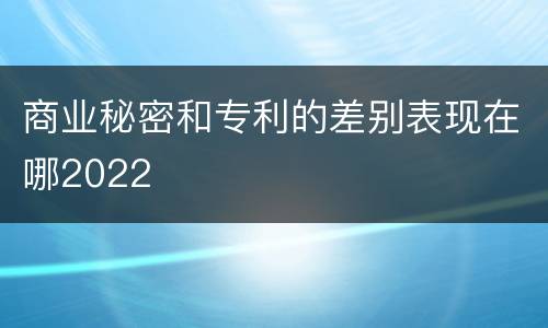 商业秘密和专利的差别表现在哪2022