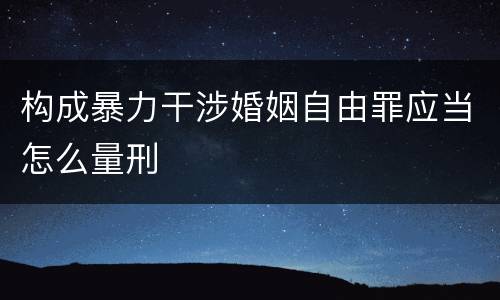 构成暴力干涉婚姻自由罪应当怎么量刑