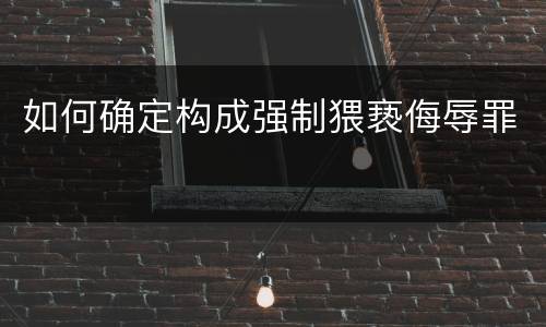 如何确定构成强制猥亵侮辱罪