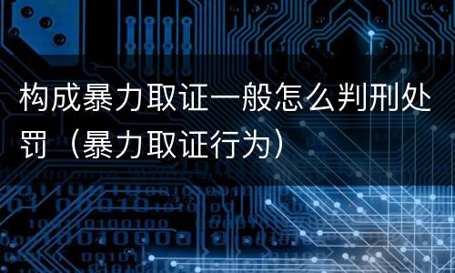 构成暴力取证一般怎么判刑处罚（暴力取证行为）