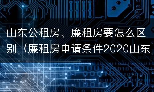 山东公租房、廉租房要怎么区别（廉租房申请条件2020山东）