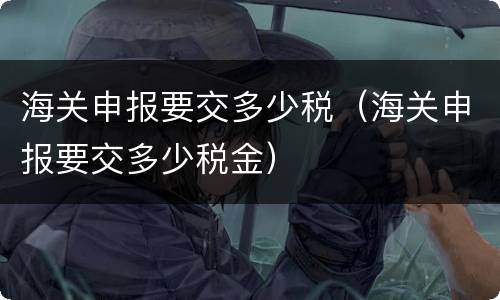海关申报要交多少税（海关申报要交多少税金）