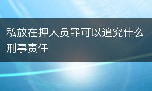私放在押人员罪可以追究什么刑事责任
