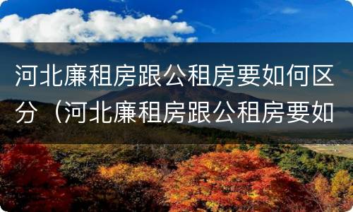 河北廉租房跟公租房要如何区分（河北廉租房跟公租房要如何区分呢）