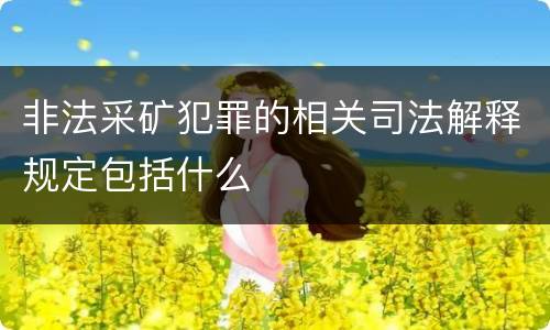 非法采矿犯罪的相关司法解释规定包括什么