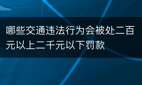 哪些交通违法行为会被处二百元以上二千元以下罚款