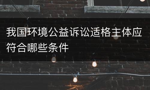 我国环境公益诉讼适格主体应符合哪些条件