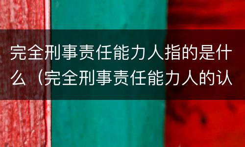 完全刑事责任能力人指的是什么（完全刑事责任能力人的认定）