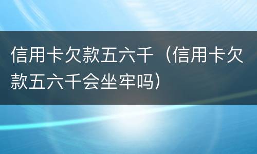 信用卡欠款五六千（信用卡欠款五六千会坐牢吗）