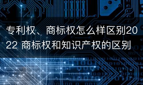 专利权、商标权怎么样区别2022 商标权和知识产权的区别