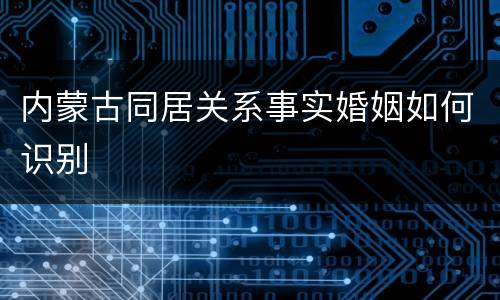 内蒙古同居关系事实婚姻如何识别