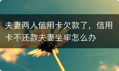 夫妻两人信用卡欠款了，信用卡不还款夫妻坐牢怎么办