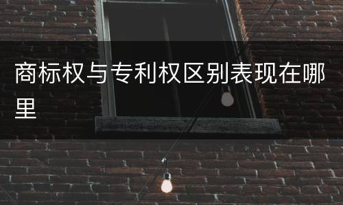 商标权与专利权区别表现在哪里