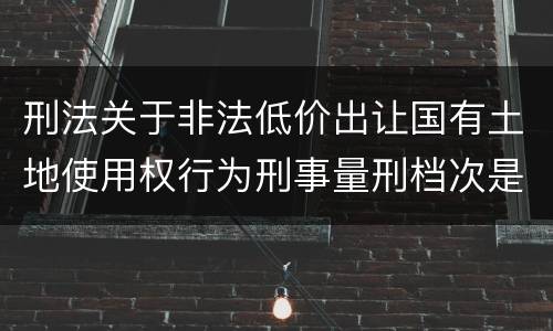 刑法关于非法低价出让国有土地使用权行为刑事量刑档次是怎样
