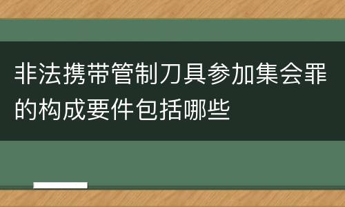 非法携带管制刀具参加集会罪的构成要件包括哪些