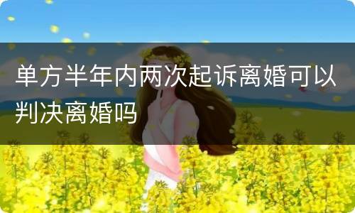 单方半年内两次起诉离婚可以判决离婚吗