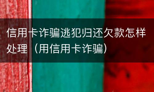 信用卡诈骗逃犯归还欠款怎样处理（用信用卡诈骗）