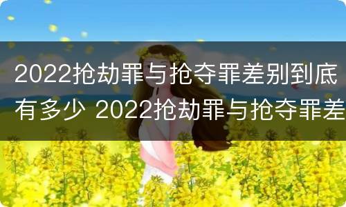 2022抢劫罪与抢夺罪差别到底有多少 2022抢劫罪与抢夺罪差别到底有多少个