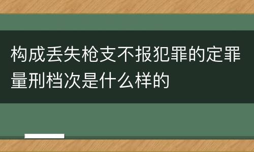 构成丢失枪支不报犯罪的定罪量刑档次是什么样的