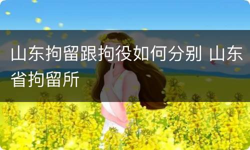 山东拘留跟拘役如何分别 山东省拘留所