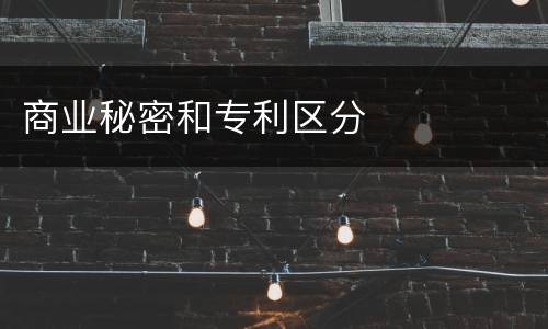 商业秘密和专利区分