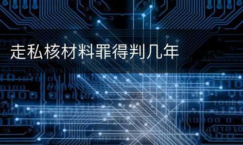 走私核材料罪得判几年