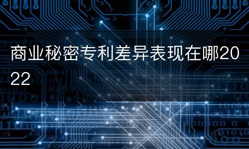 商业秘密专利差异表现在哪2022