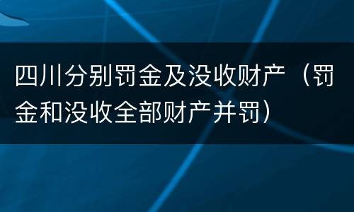 四川分别罚金及没收财产（罚金和没收全部财产并罚）