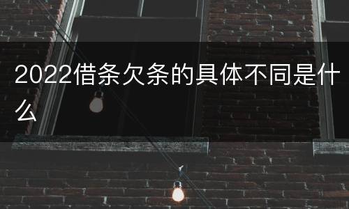 2022借条欠条的具体不同是什么