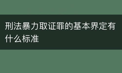 刑法暴力取证罪的基本界定有什么标准