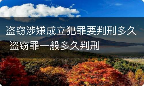 盗窃涉嫌成立犯罪要判刑多久 盗窃罪一般多久判刑