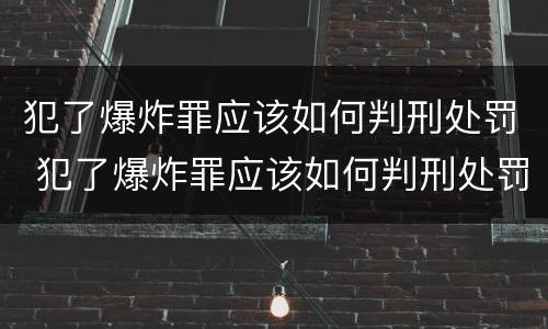 犯了爆炸罪应该如何判刑处罚 犯了爆炸罪应该如何判刑处罚呢