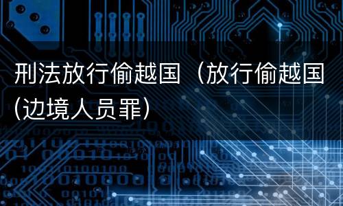 刑法放行偷越国（放行偷越国(边境人员罪）