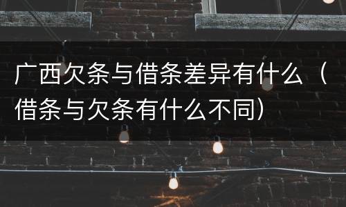 广西欠条与借条差异有什么（借条与欠条有什么不同）