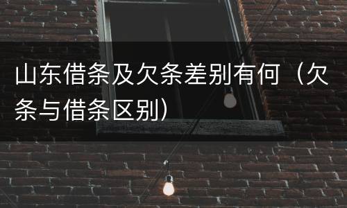 山东借条及欠条差别有何（欠条与借条区别）