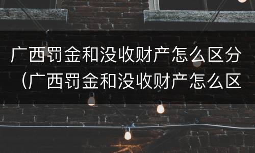 广西罚金和没收财产怎么区分（广西罚金和没收财产怎么区分啊）
