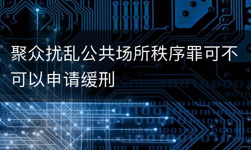 聚众扰乱公共场所秩序罪可不可以申请缓刑
