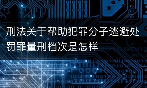 刑法关于帮助犯罪分子逃避处罚罪量刑档次是怎样