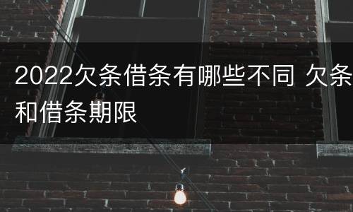 2022欠条借条有哪些不同 欠条和借条期限