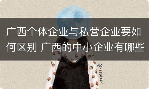 广西个体企业与私营企业要如何区别 广西的中小企业有哪些