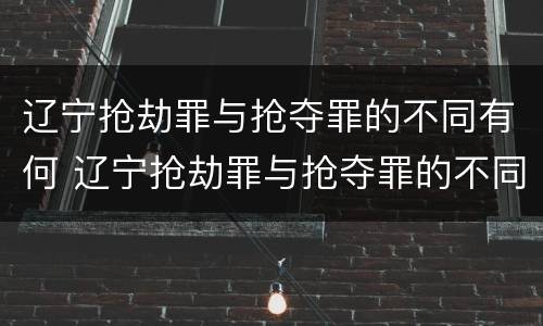 辽宁抢劫罪与抢夺罪的不同有何 辽宁抢劫罪与抢夺罪的不同有何区别