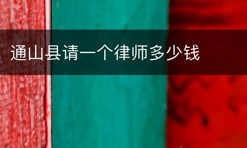 通山县请一个律师多少钱